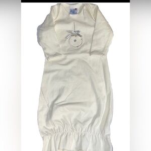 The Bailey Boys NB baby gown beautiful cream with silver ornament beautiful